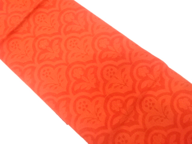 JAPANESE KIMONO / ANTIQUE NAGOYA OBI / SILK / WOVEN FLORAL PLANTS